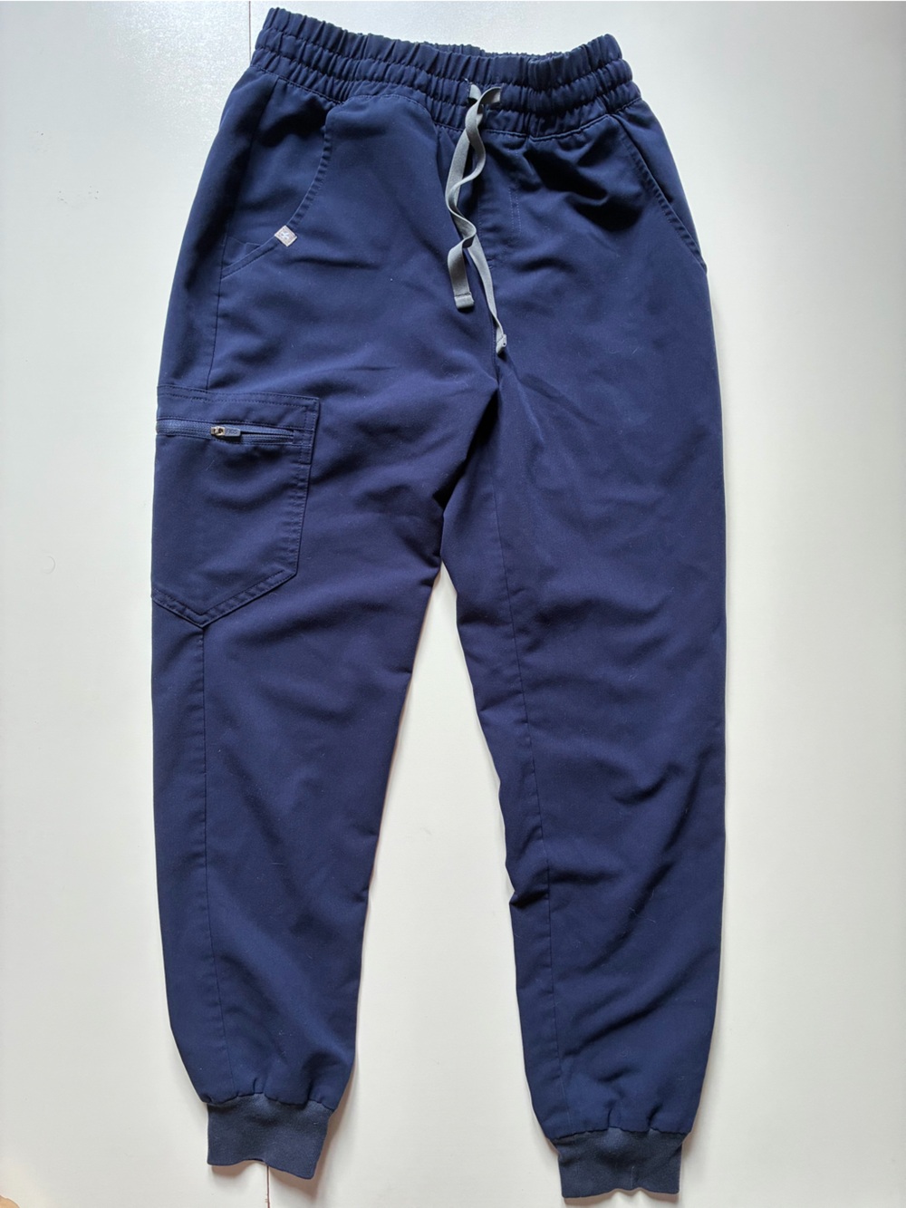 Figs Women's Navy Drawstring Scrub Pants with Cargo Pocket - Size XS